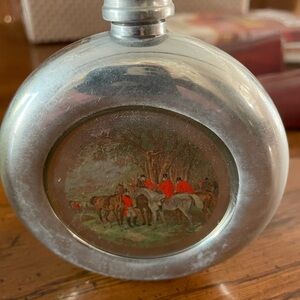 English pewter pocket flask